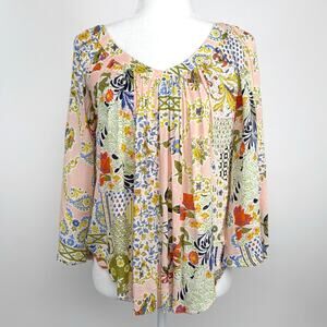 Anthropologie Maeve Cottagecore Floral Boho Blouse Size 2 Multicolor Feminine